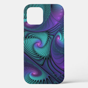 Lila trifft Türkis Moderne Abstrakte Fraktal Kunst Case-Mate iPhone Hülle