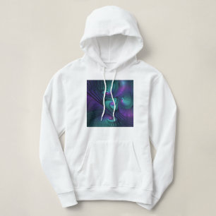 Lila trifft Türkis Modernes abstraktes Fraktal Kun Hoodie