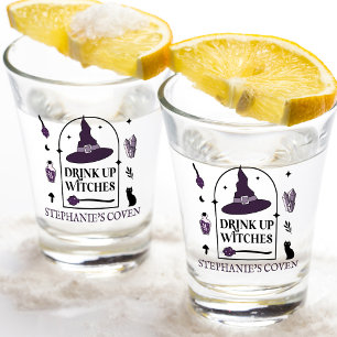 Lila Trinkhexen Halloween Schnapsglas