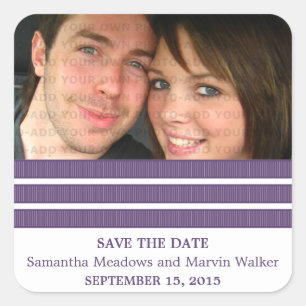 Lila Triple Strip Save the Date Stickers