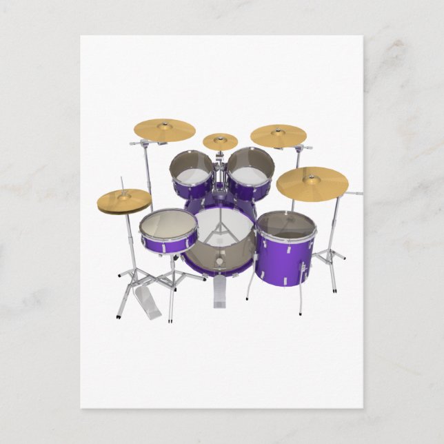 Lila Trommelkit: Postkarte (Vorderseite)