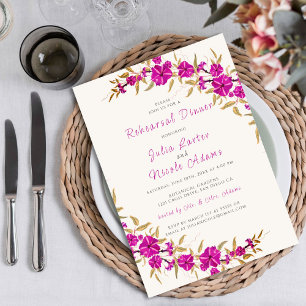 Lila Trompetenreben-Blumen-Garten Probedinner Einladung
