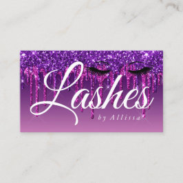 Lila Tropfen-Glitzer-Look-Lashes Visitenkarte