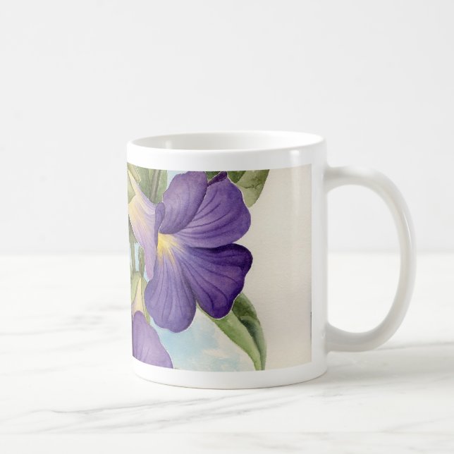 Lila tropische Blumen-Malerei - multi Kaffeetasse (Rechts)