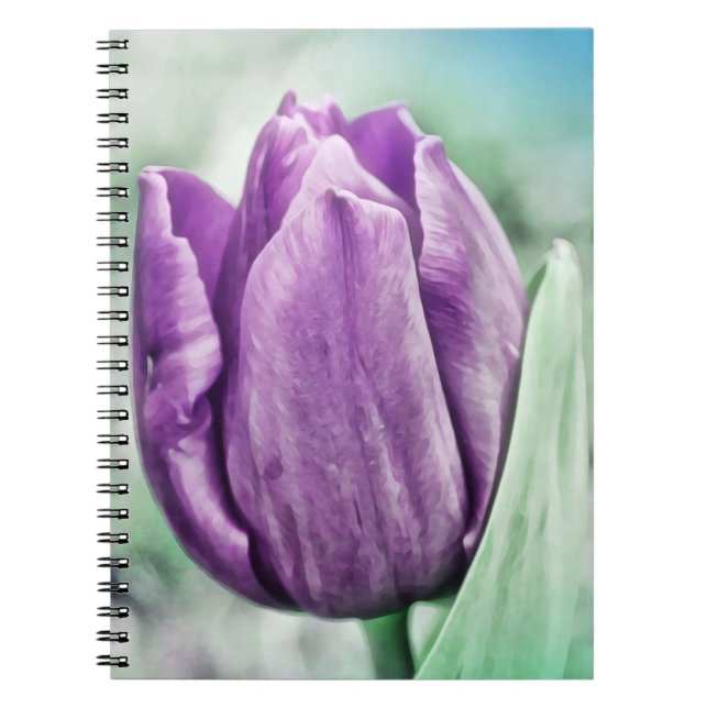 Lila Tulip Art Blume Journal Notizblock (Vorderseite)