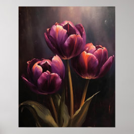 Lila Tulip Blume Art Print Poster
