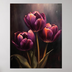 Lila Tulip Blume Art Print Poster