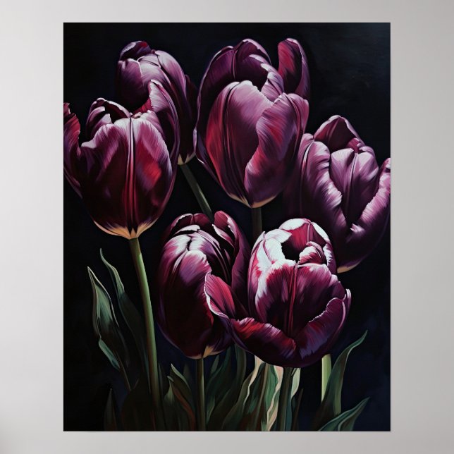 Lila Tulip Blume Art Print Poster (Vorne)