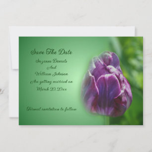 Lila Tulip Blume Hochzeit Save The Date