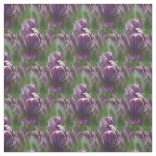 Lila Tulip Blume Naturmuster Stoff