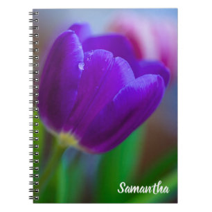 Lila Tulip Blume Spiralheft Notizblock