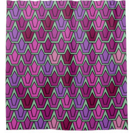 Lila Tulip-Feld Duschvorhang