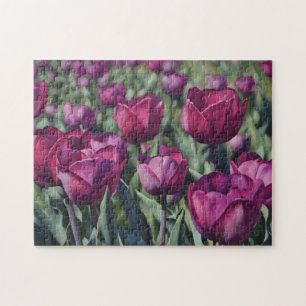 Lila Tulip Flower Garden Puzzle