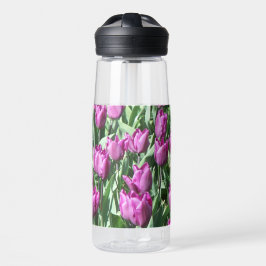 Lila Tulip Garden Floral Trinkflasche