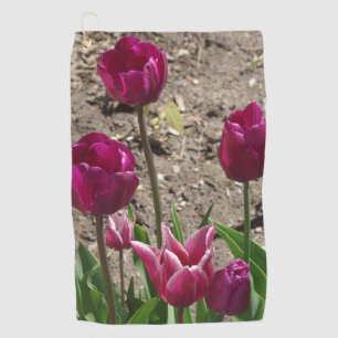 Lila Tulip Golfhandtuch