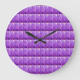 Lila Tulip Große Wanduhr