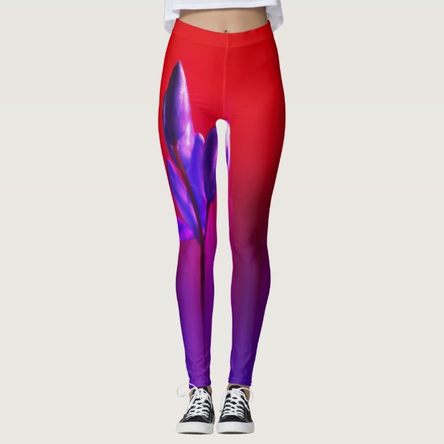 Lila Tulip Haze Poster Leggings (Vorderseite)