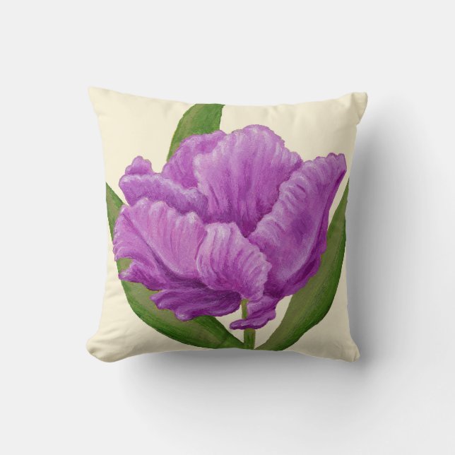 Lila Tulip Kissen (Vorderseite)