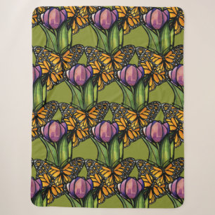 Lila Tulip mit Monarchschmetterlingen Natur Sherpadecke
