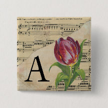 Lila Tulip Sheet Music Monogram Initial A