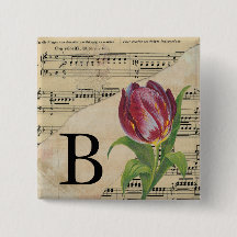 Lila Tulip Sheet Music Monogram Initial B