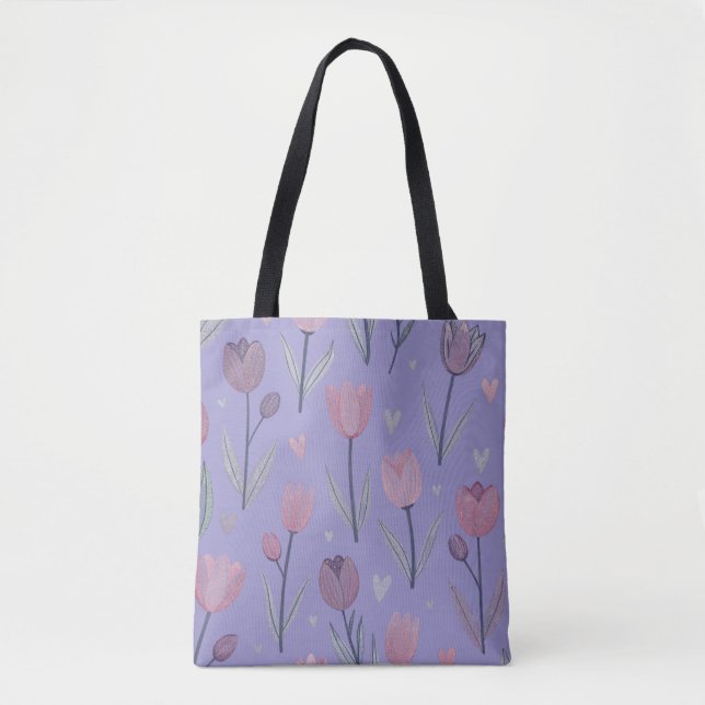 Lila Tulip Tote Bag (Vorderseite)