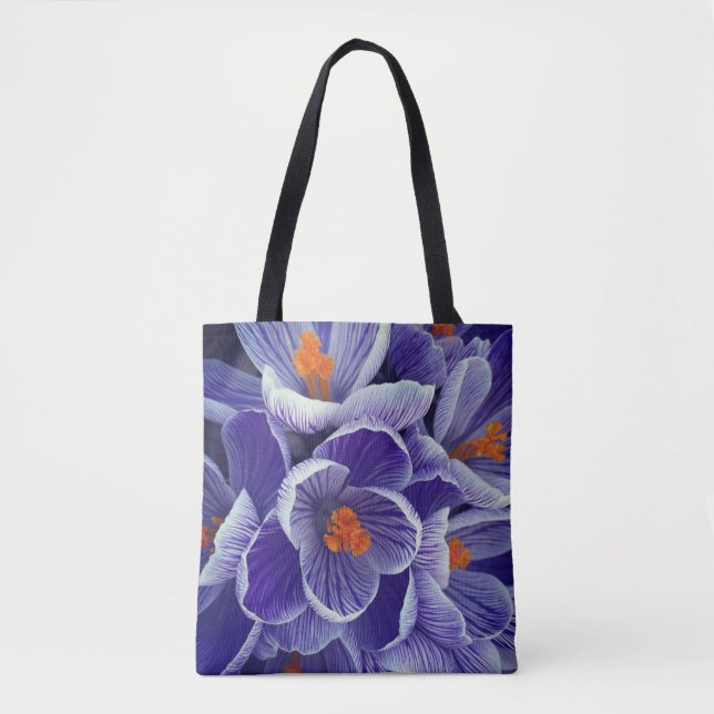 Lila Tulip Tote Tasche (Vorderseite)
