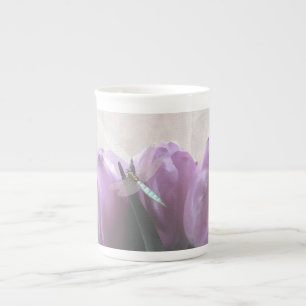 Lila Tulip und Dragonfly Spezielle Tasse