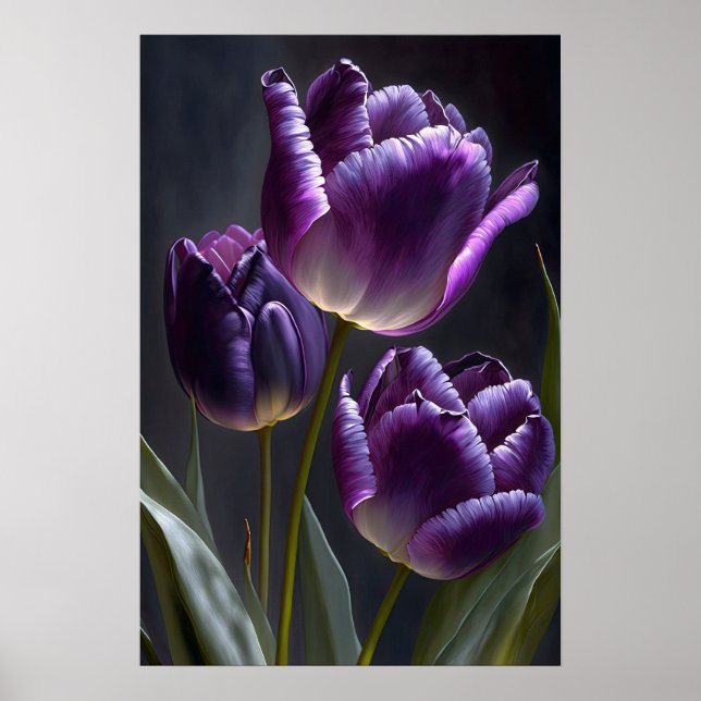 Lila Tulips Blume Art Print Poster (Vorne)