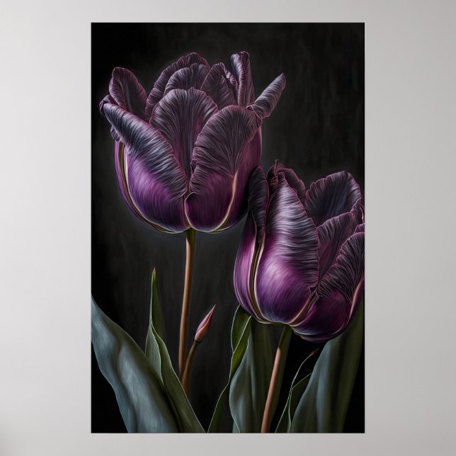 Lila Tulips Blume Art Print Poster (Vorne)