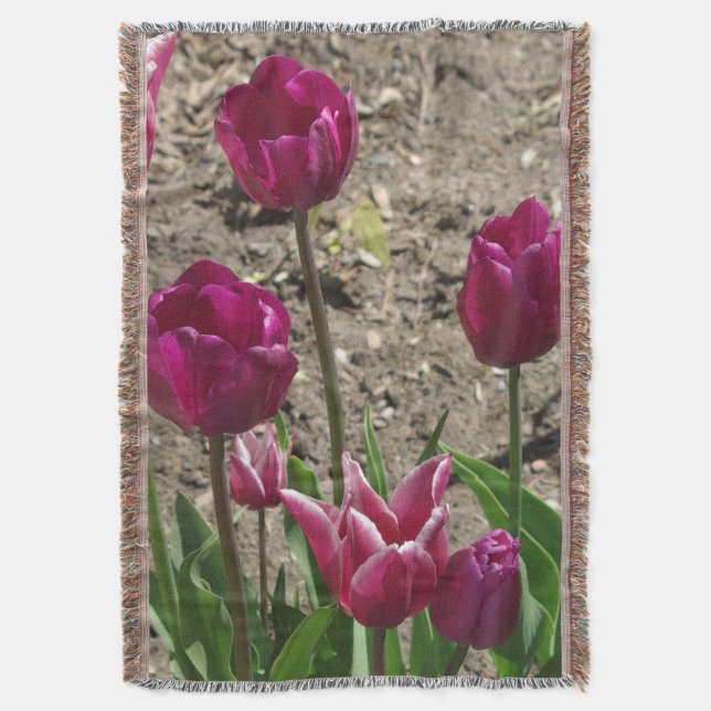 Lila Tulips-Decken Decke (Vorderseite Vertikal)