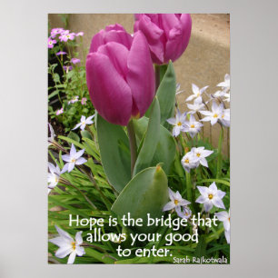 Lila Tulips Hope Floral Blume Foto Poster