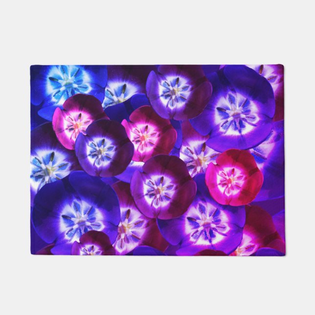 Lila Tulips Muster Türmatte (Vorderseite)