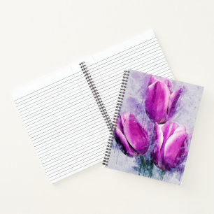 Lila Tulips Notizbuch