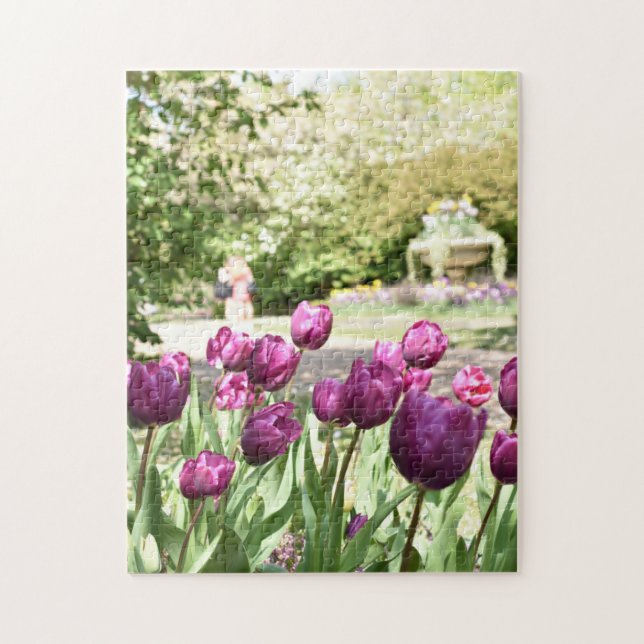 Lila Tulips Regent's Park Blume London England Puzzle (Vertikal)