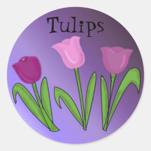 Lila Tulips Runder Aufkleber