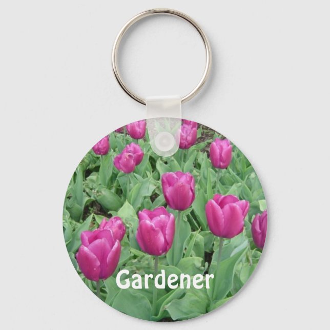 Lila Tulips Schlüsselanhänger (Vorderseite)