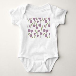 Lila Tulpen-Blumenmuster Baby Strampler