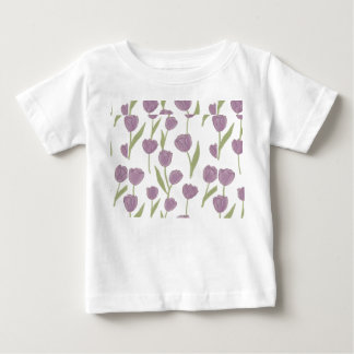 Lila Tulpen-Blumenmuster Baby T-shirt