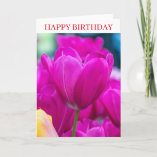 Lila Tulpen für nahe Geburtstagskarte Karte