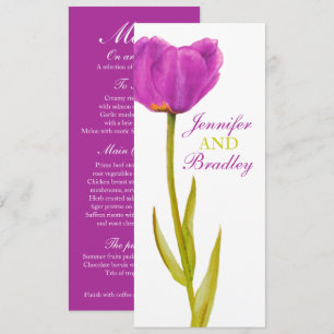 Lila-Tulpen-Hochzeitsempfang-Abendmenü Einladung