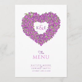 Lila Tulpen-Hochzeitskarte Menükarte
