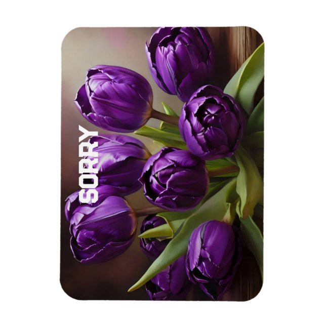 Lila Tulpen Magnet (Vertikal)