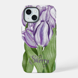 Lila Tulpen rechtzeitig zum Frühling iPhone 15 Hülle