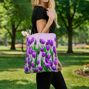 Lila Tulpen-Tragetasche
