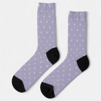 Lila-Tupfen-Creme-Tupfenmuster Socken