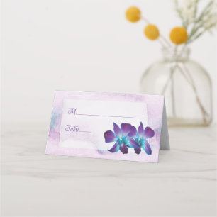 Lila Türkis Blue Dendrobium Orchid Wedding Platzkarte