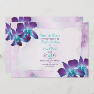 Lila Türkis Blue Dendrobium Orchid Wedding Save The Date