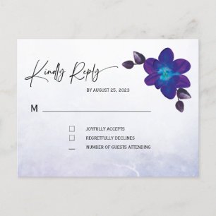 Lila Türkis Blue Orchid Wedding Postkarte
