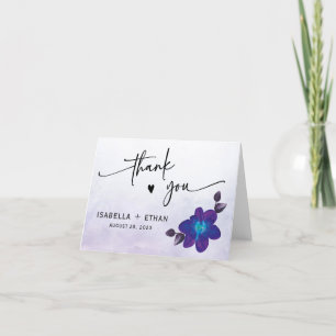Lila Türkis Blue Orchid Wedding Vielen Dank Dankeskarte